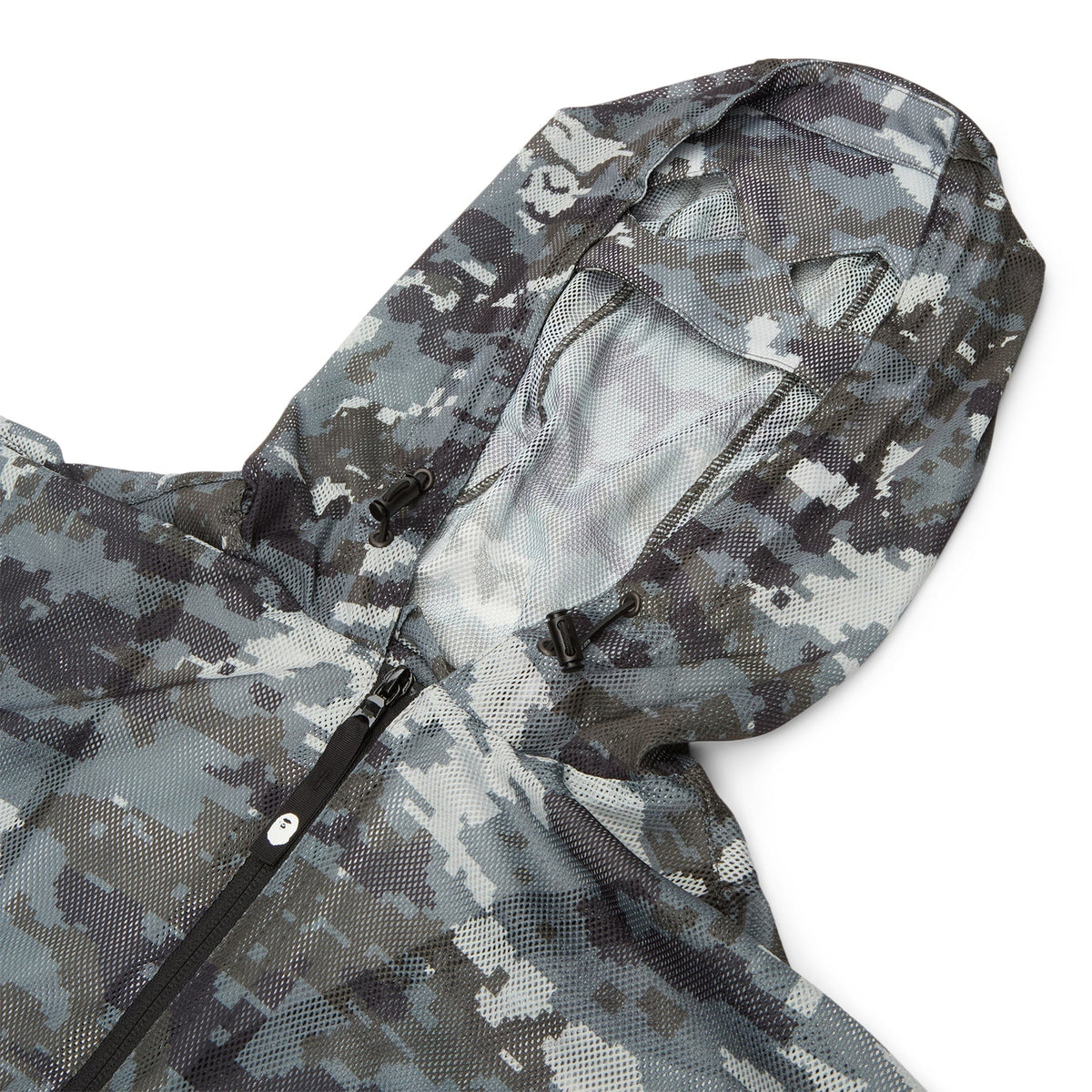 A Bathing Ape Multi Pixel Camo Mesh Hoodie Jacket M (Black) Top