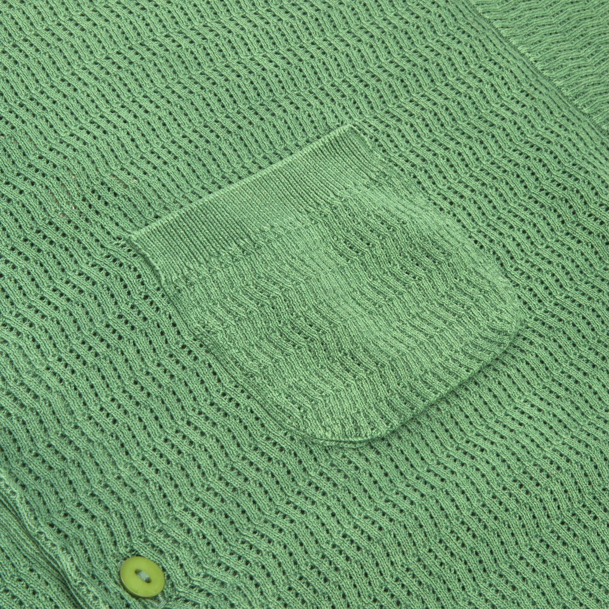 Brain Dead Pigment Dye Long Sleeve Polo Sweater (Green) Top