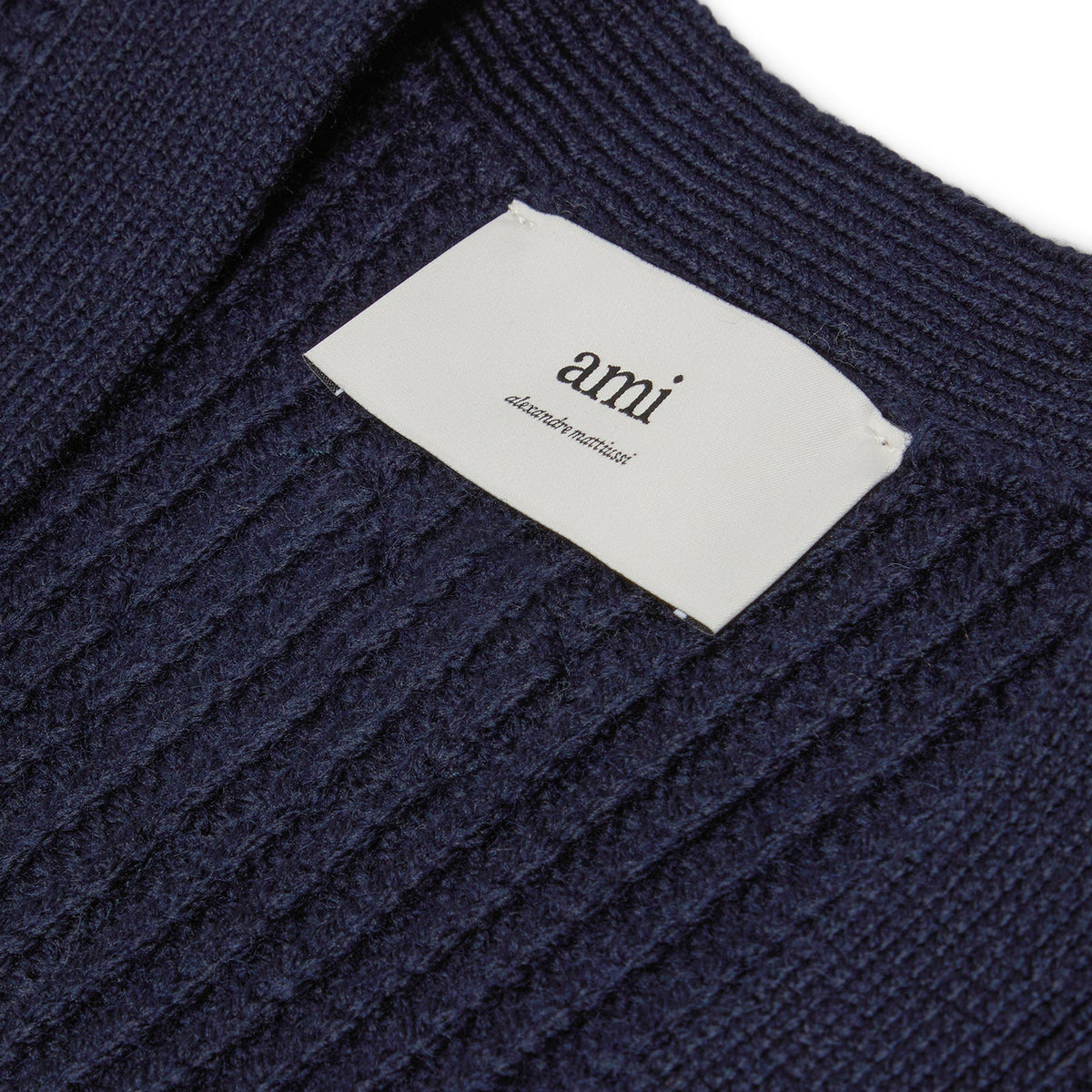 AMI Ribbed Cardigan (Navy blue) Top