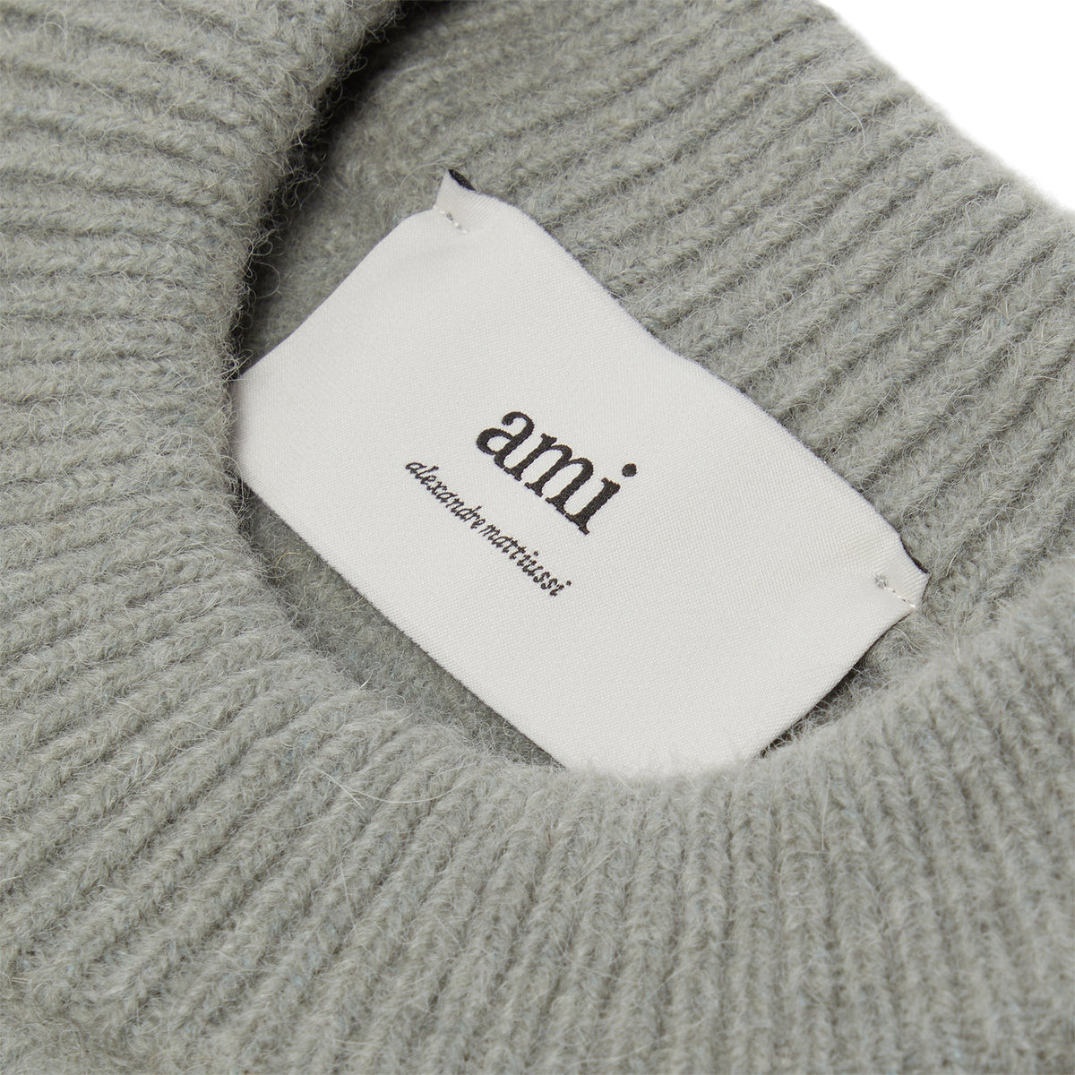 AMI ADC Alpaca Crewneck Sweater (Grey/Off white) Top