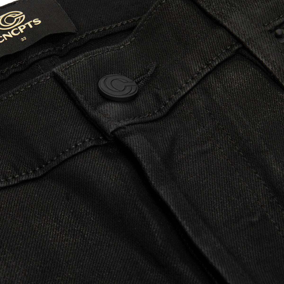 CNCPTS Coated Denim (Black) Trousers