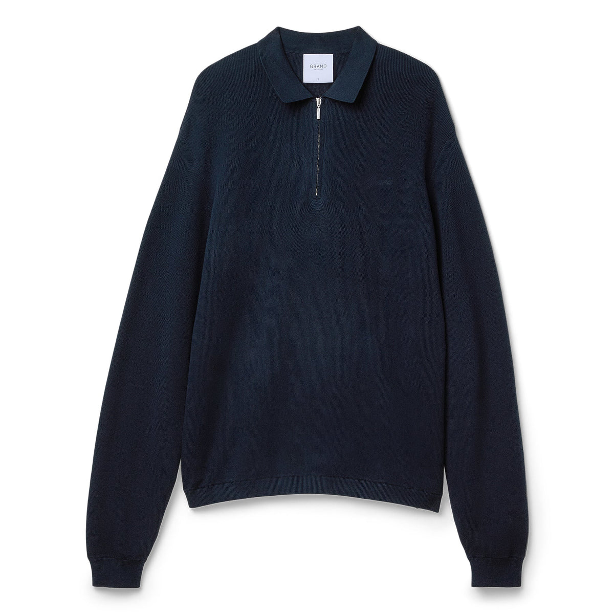 Grand Collection Knit Quarter Zip Sweater (Midnight Navy) Top