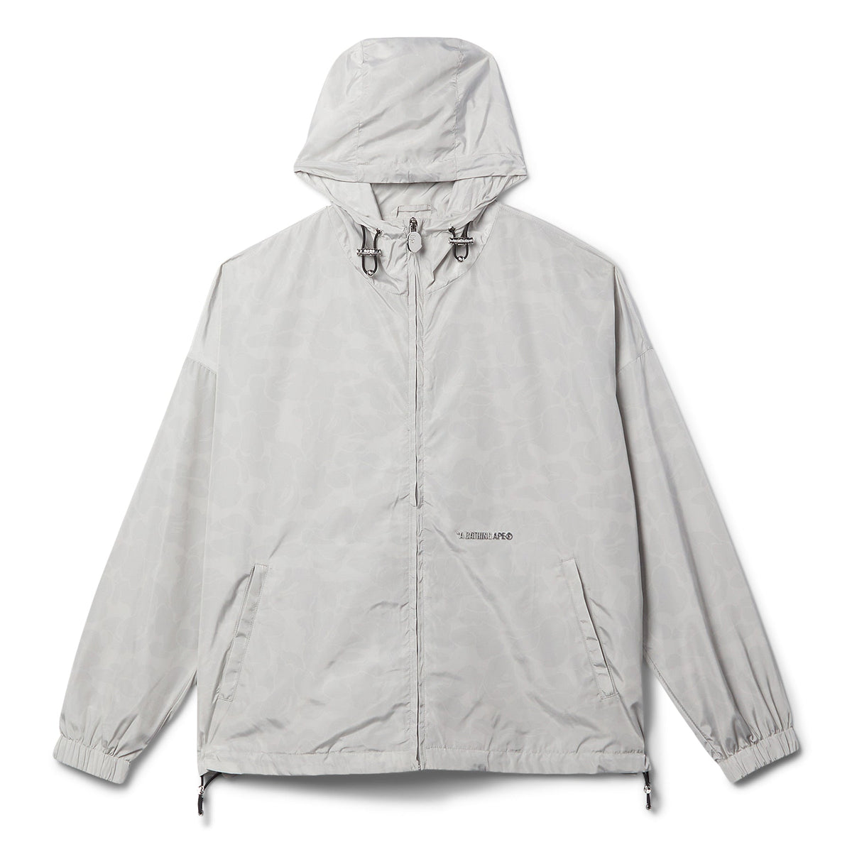A Bathing Ape Solid Color Nylon Hooded Jacket (Gray) Top