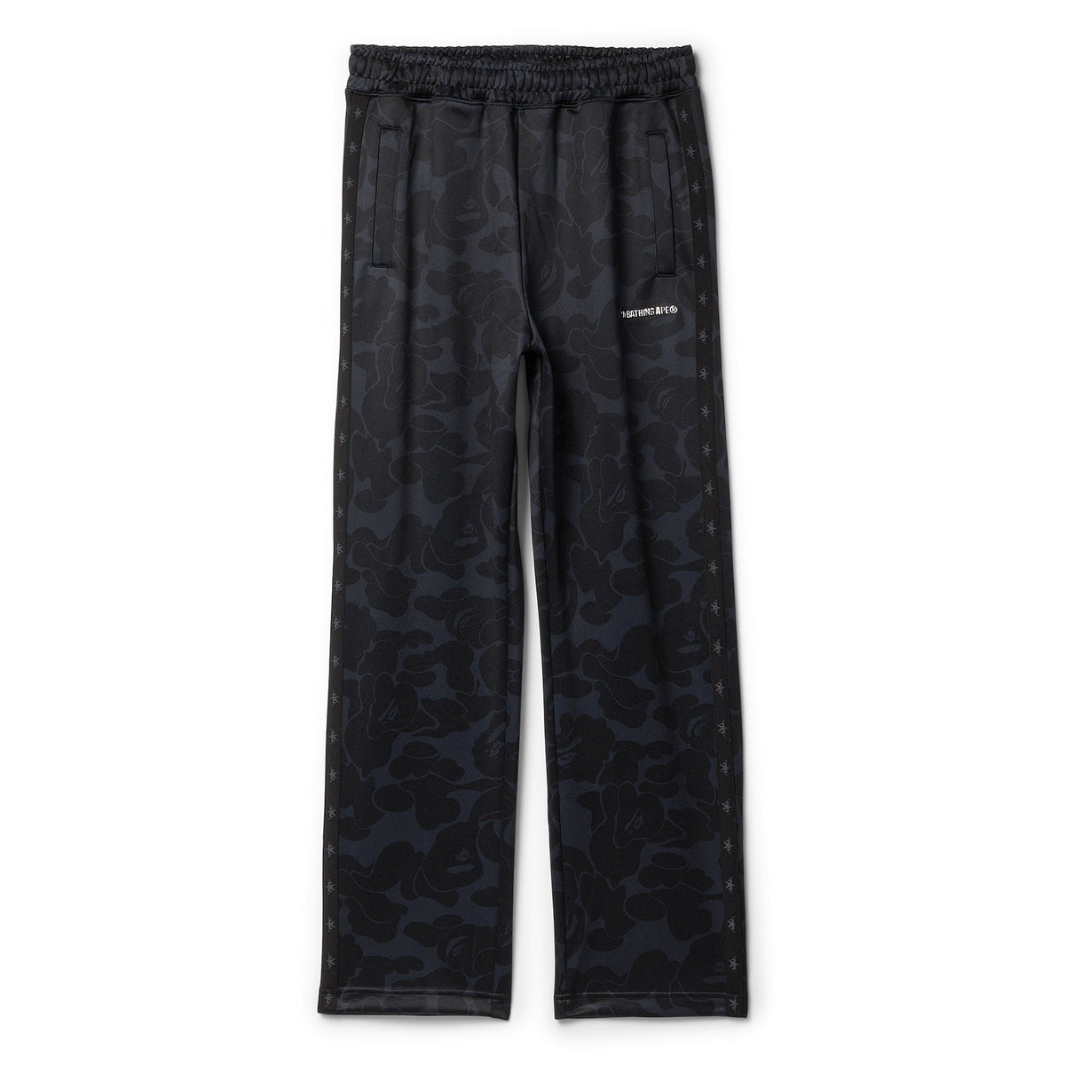 A Bathing Ape Solid Camo Bathing Ape Logo Relaxed Fit Sweat Pants (Black) Trousers
