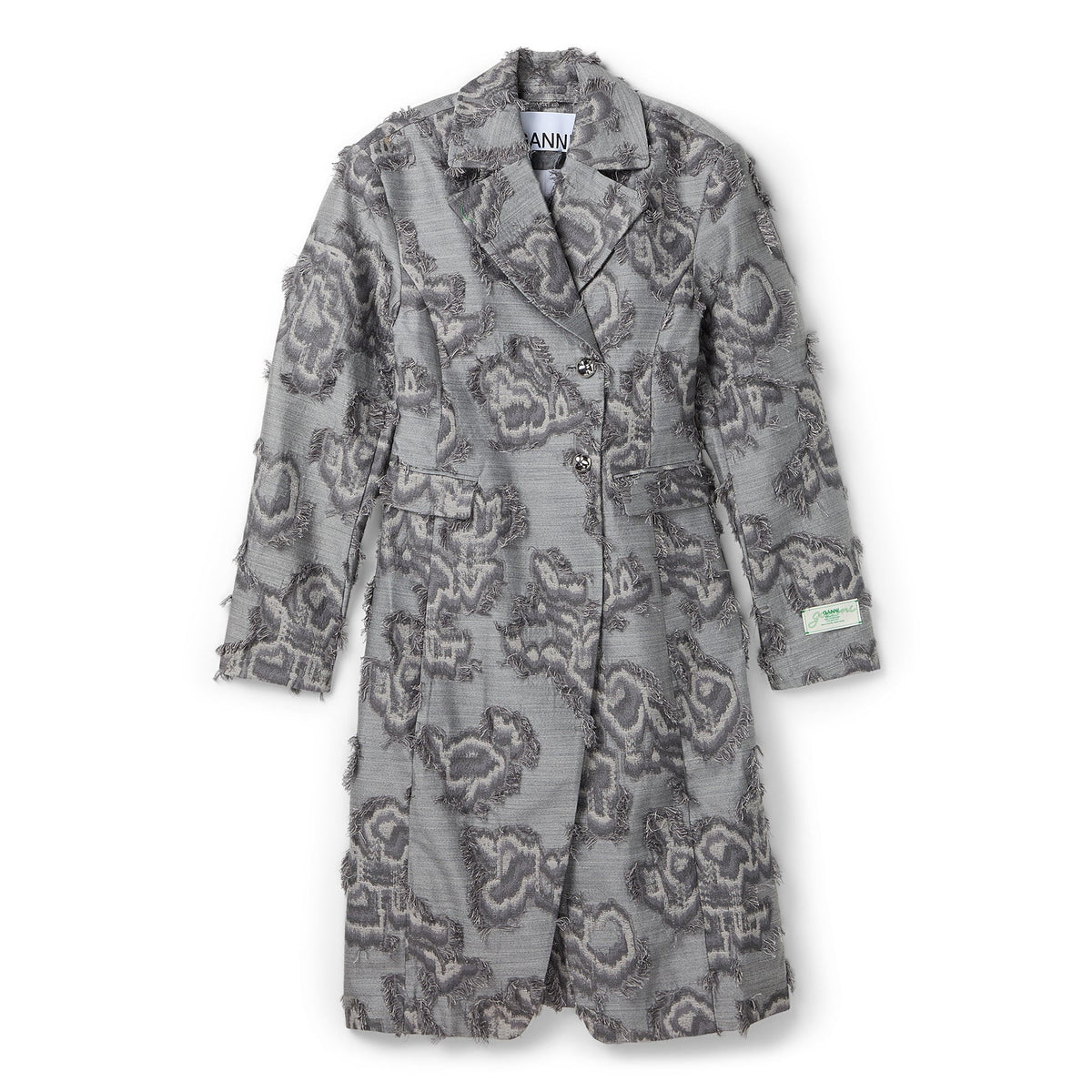 GANNI Fil Coupe Suiting Coat (Mockingbird) Top
