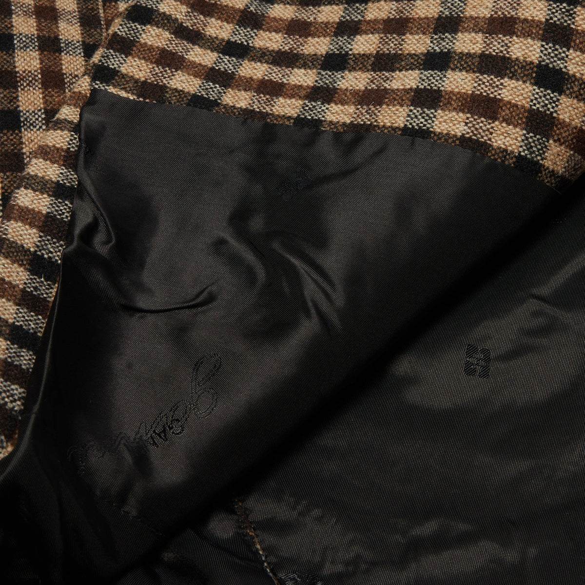 GANNI Check Wool Mix Oversized Blazer (Chicory Coffee) Top