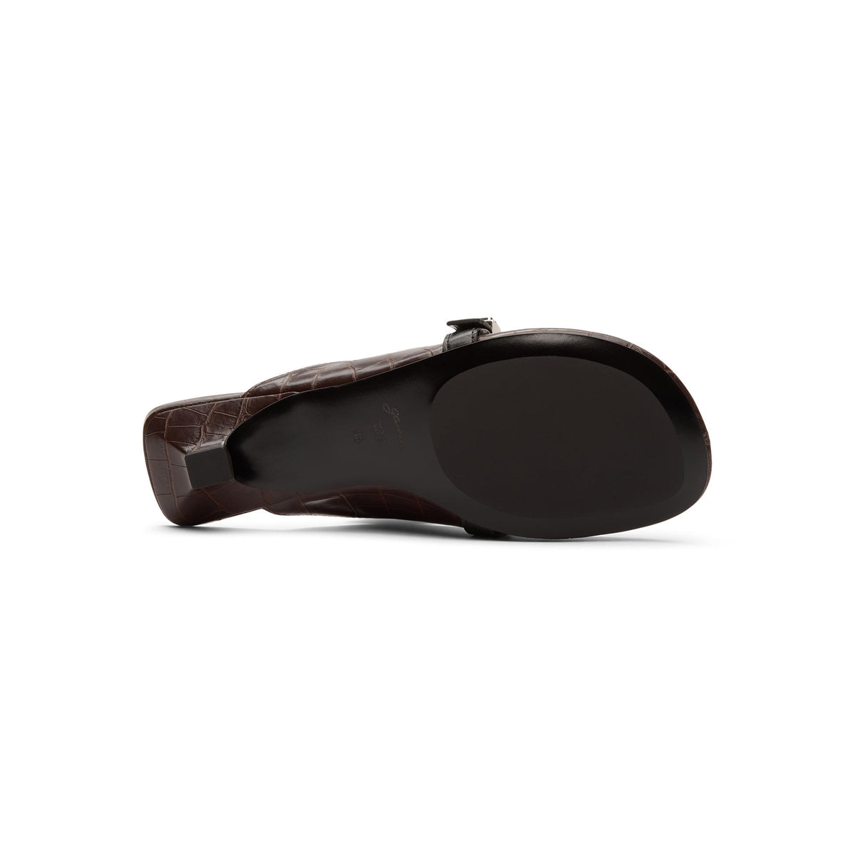 ganni-sue-kitten-heel-mule-croco-chocolate-fondant  Footwear