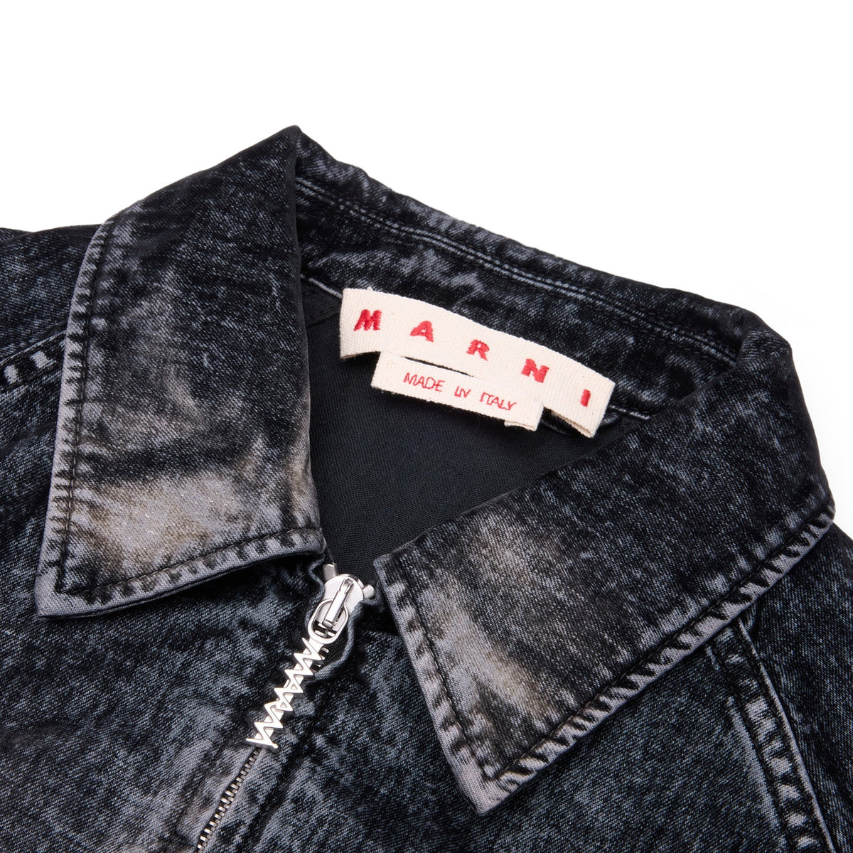 MARNI Flocked Denim Bomber Jacket (Black) Top