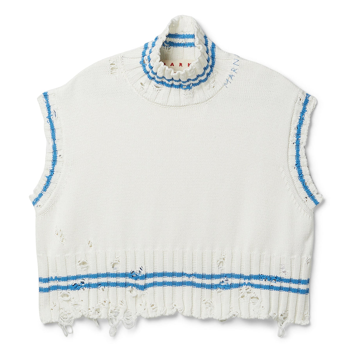 MARNI Cropped Turtleneck Sweater (Lily white) Top