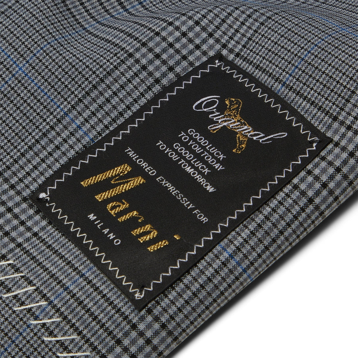 MARNI Prince of Wales Wool Check Cropped Jacket (Truffle) Top