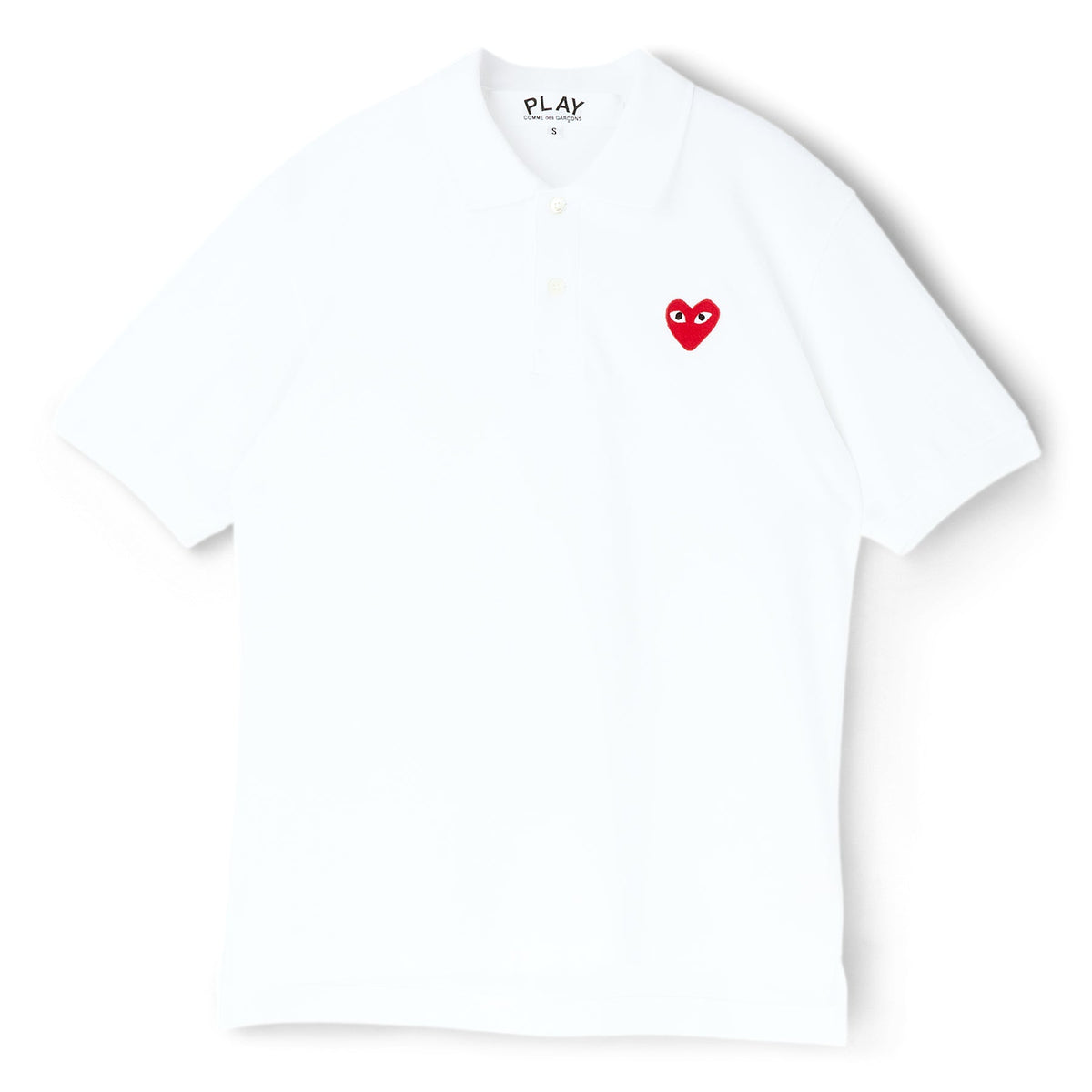 Comme Des Garcons PLAY Red Emblem T-Shirt (White) Top