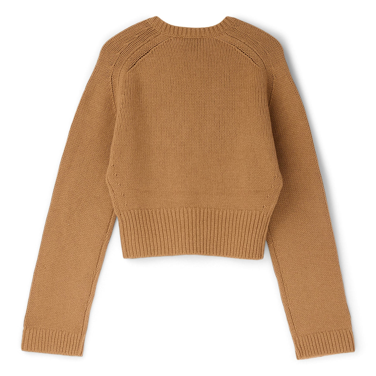 GANNI Wool Yak Mix Deep V-Neck (Tiger's Eye) Top