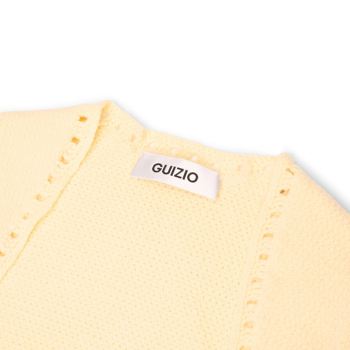 Danielle Guizio Crochet Ruffle Sleeve Bolero (Honey butter) Top