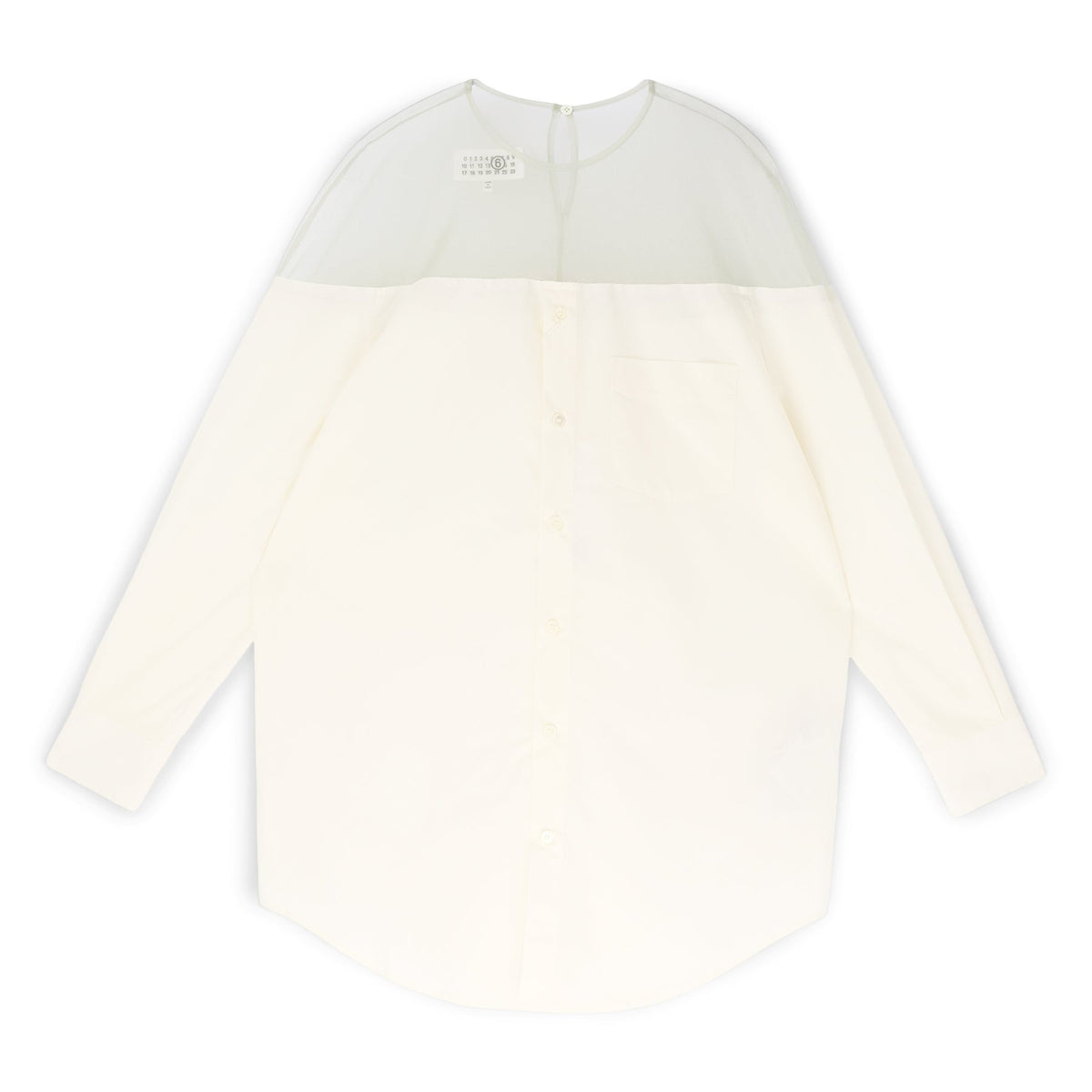 MM6 Maison Margiela Long-Sleeved Shirt (Off White) Top
