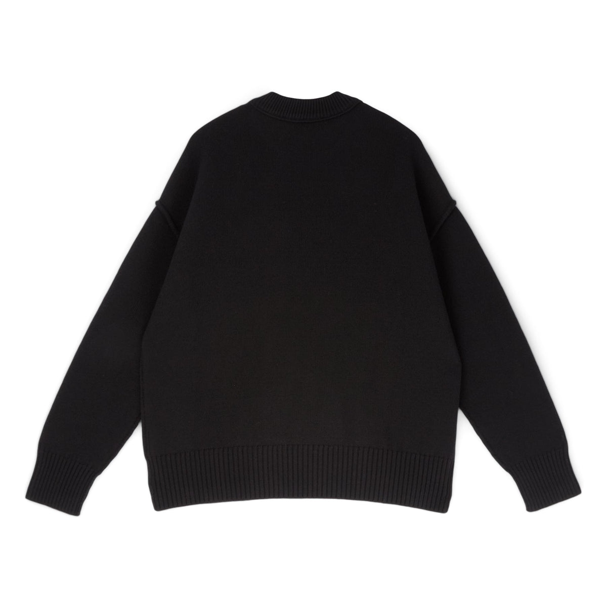 AMI Crewneck Sweater With Contrasted AMI De Coeur (Noir/Rouge) Top