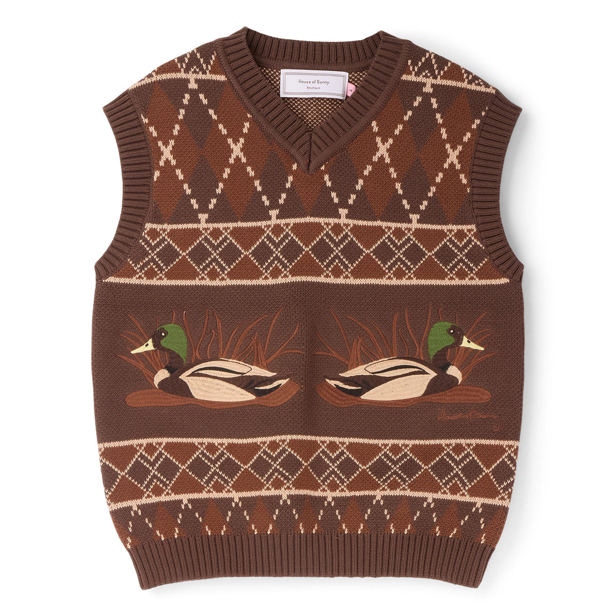 House of Sunny Ripples Vest (Tobacco) Top