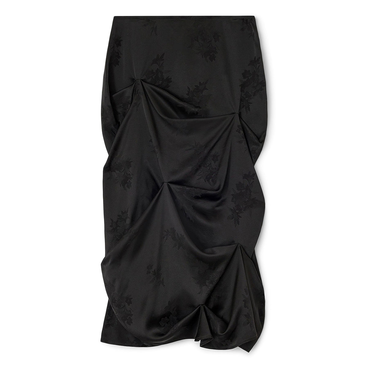 GANNI Jacquard Tuck Drpaed Skirt (Black) Trousers
